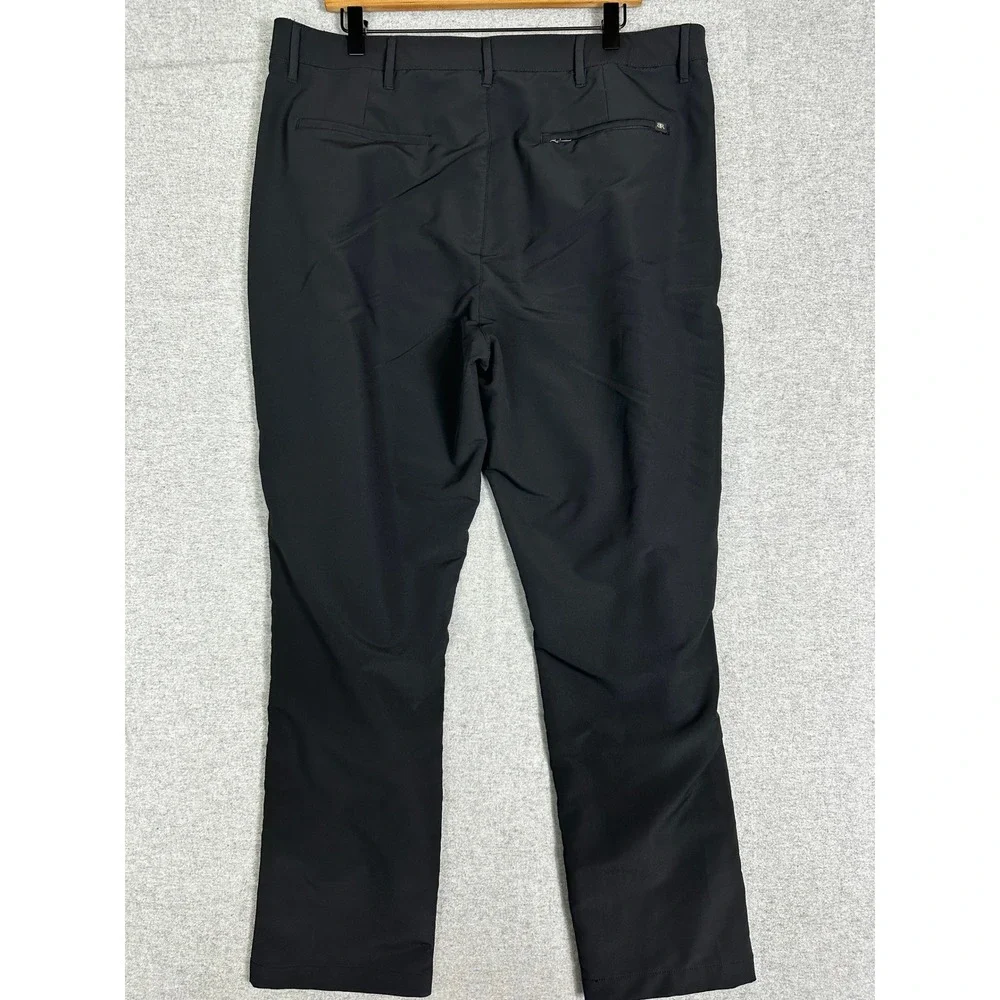 Banana Republic Performance Flat Front Pant Mens 38x30 Black Straight Trousers